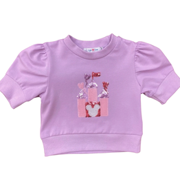 LULU BEBE LILY-SS SEQUIN CASTLE PUFF SHIRT