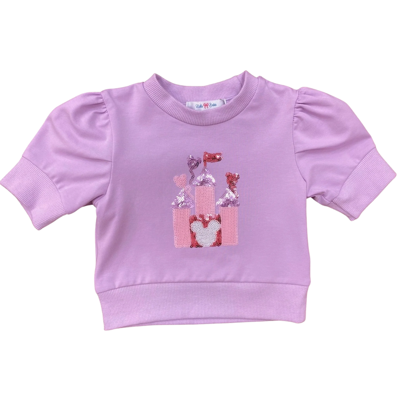 LULU BEBE LILY-SS SEQUIN CASTLE PUFF SHIRT