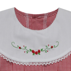 BABY SEN ROYAL RED BAILEY DRESS-FLOWER SMOCKED