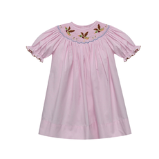 BABY SEN PINK GEORGETTE BISHOP DRESS-3 MALLARDS