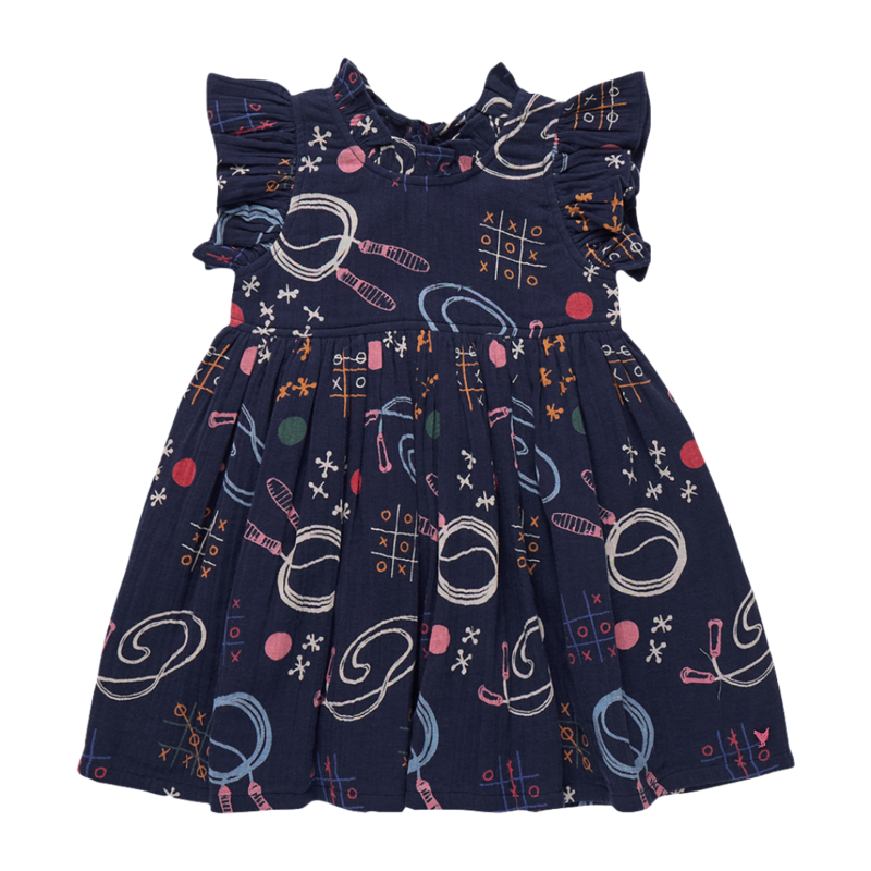 PINK CHICKEN Girls Jennifer Dress - Tic Tac Toe