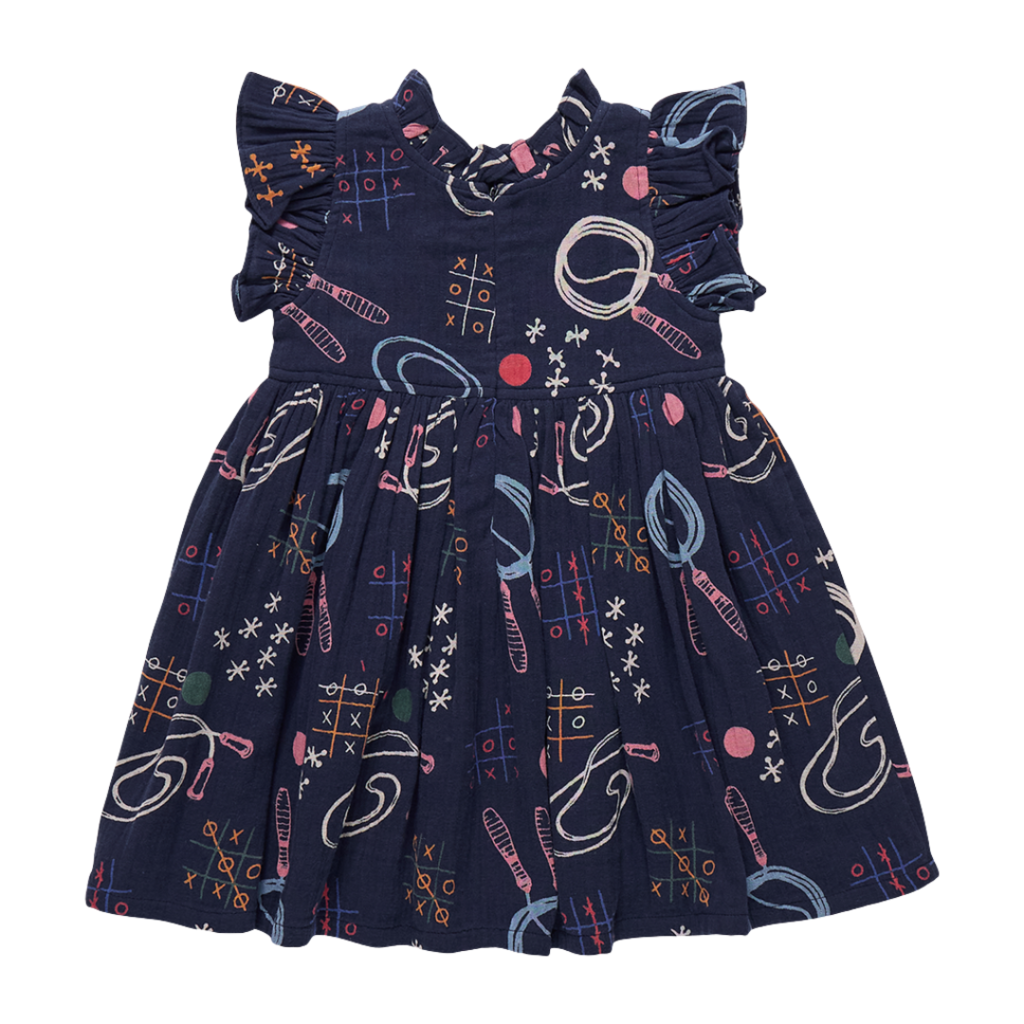 PINK CHICKEN Girls Jennifer Dress - Tic Tac Toe