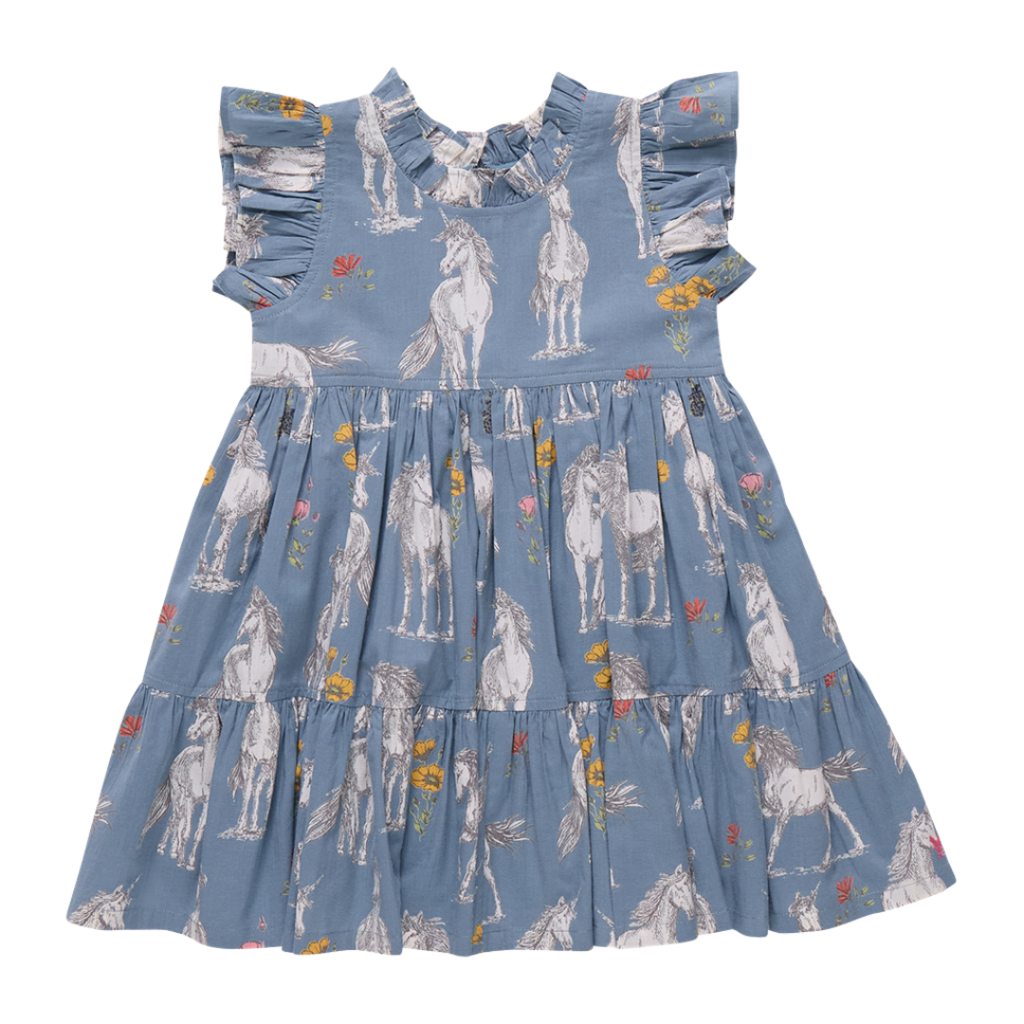 PINK CHICKEN Girls Jennifer Dress - Unicorn Field