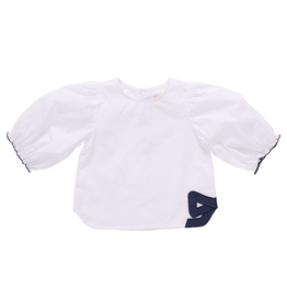 PINK CHICKEN Girls Dana Bow Top - White