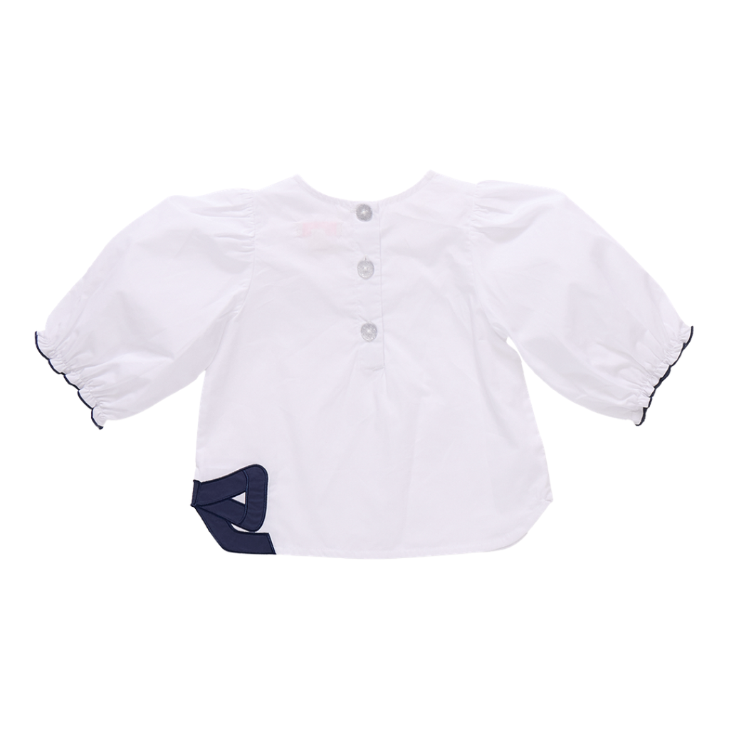 PINK CHICKEN Girls Dana Bow Top - White
