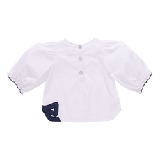 PINK CHICKEN Girls Dana Bow Top - White