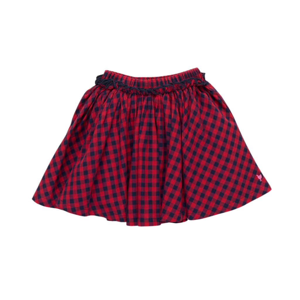 PINK CHICKEN Girls Gianna Skirt - Red Blue Check