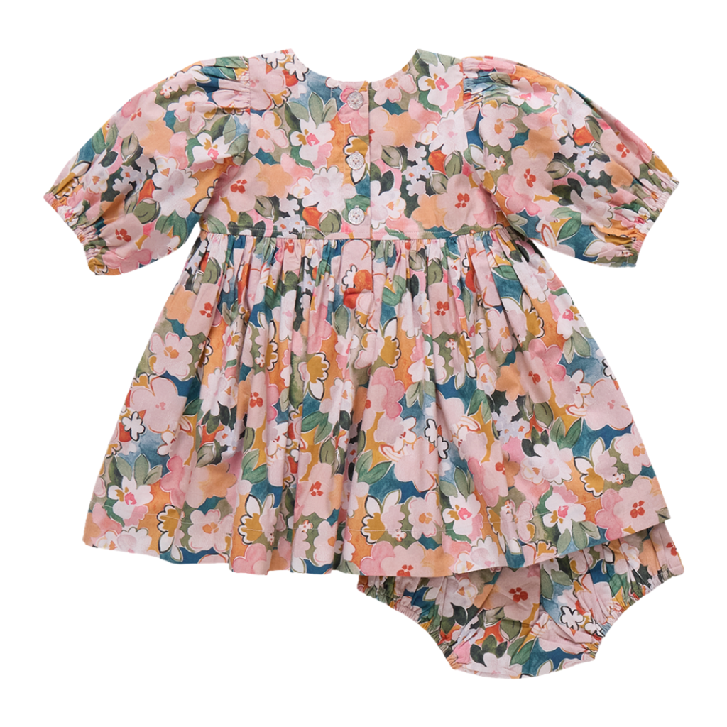 PINK CHICKEN Baby Girls Evelyn Dress Set - Watercolor Floral