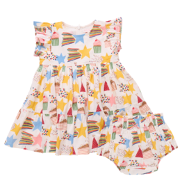 PINK CHICKEN Baby Girls Jennifer Dress Set - Birthday Star