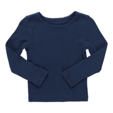 PINK CHICKEN Seesaw Long Sleeve Rib T-shirt - Navy