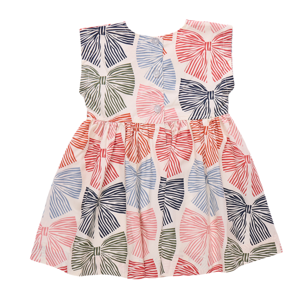PINK CHICKEN Girls Adaline Dress - multi striped bows