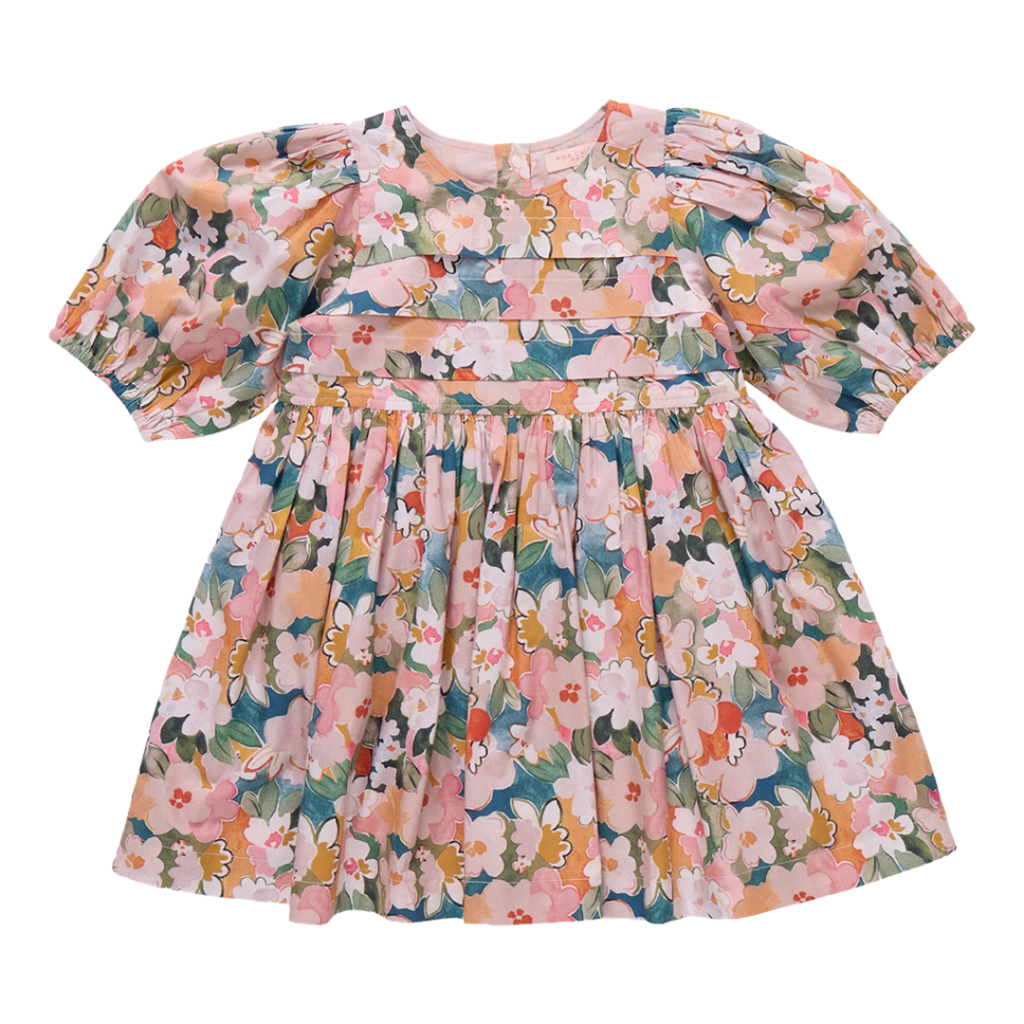 PINK CHICKEN girls evelyn dress - watercolor floral