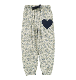 T2LOVE Athletic Elastic Waist/Cuff Pant w/Navy Heart-Floral
