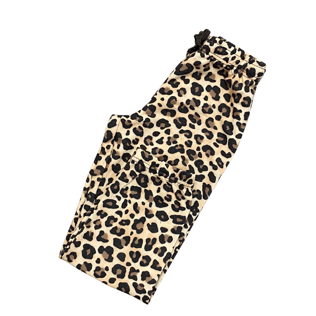 T2LOVE Athletic Elastic Waist/Cuff Pant-Leopard