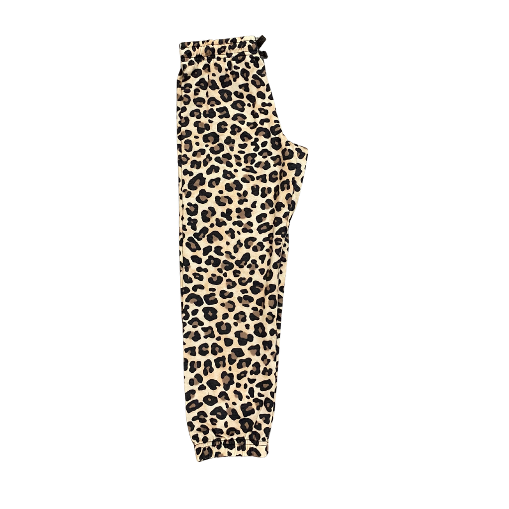 T2LOVE Athletic Elastic Waist/Cuff Pant-Leopard