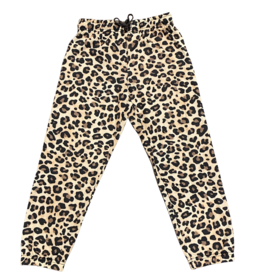 T2LOVE Athletic Elastic Waist/Cuff Pant-Leopard
