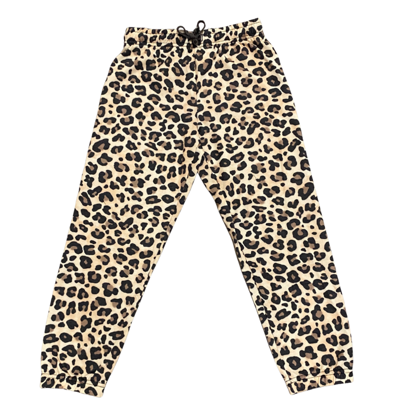 T2LOVE Athletic Elastic Waist/Cuff Pant-Leopard