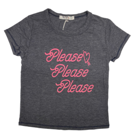 T2LOVE S/S Classic M&G Fitted Tee Please Please Please-Navy