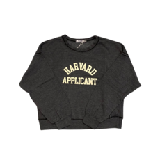 T2LOVE Off Shoulder Dolman Sweat Top Harvard Applicant-Charcoal
