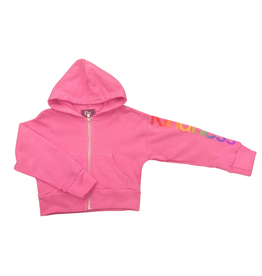 FLOWERS BY ZOE GIRL'S ZIP PINK JACKET-KINDNESS