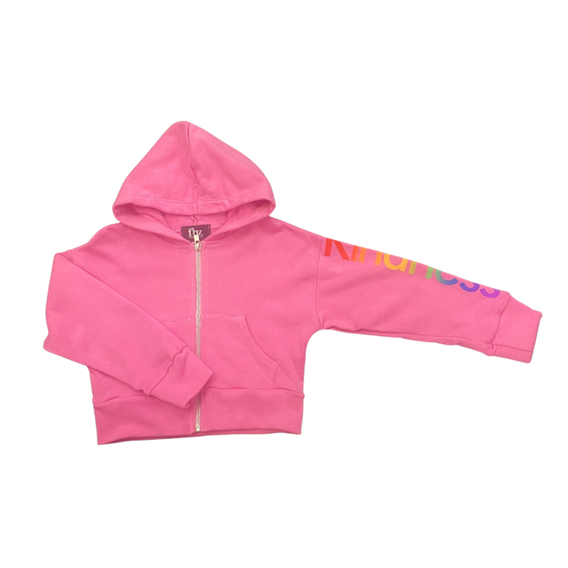 FLOWERS BY ZOE GIRL'S ZIP PINK JACKET-KINDNESS