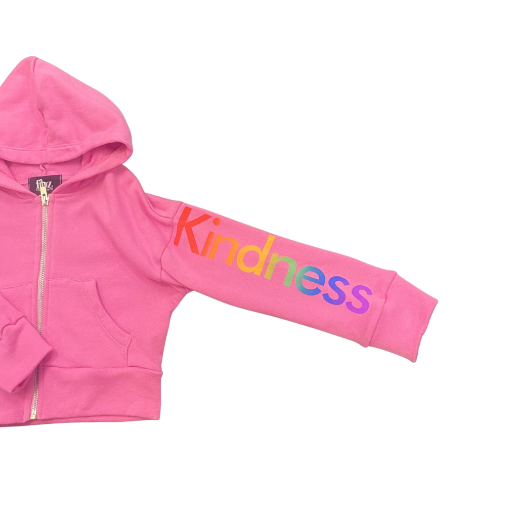 FLOWERS BY ZOE GIRL'S ZIP PINK JACKET-KINDNESS