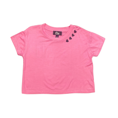 FLOWERS BY ZOE GIRL'S PINK TOP-4 HEART