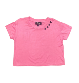 FLOWERS BY ZOE GIRL'S PINK TOP-4 HEART