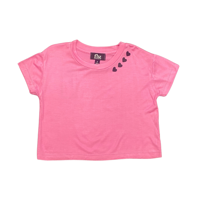 FLOWERS BY ZOE GIRL'S PINK TOP-4 HEART