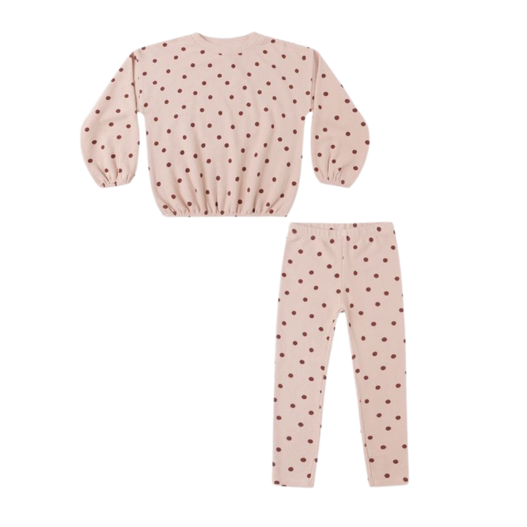 Rylee + Cru Inc. SPONGEY KNIT SET || POLKA DOT