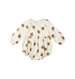 Rylee + Cru Inc. LONG SLEEVE BUBBLE ROMPER || GOLDEN APPLES