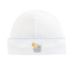 BABY CLUB CHIC noah's ark - blue round hat w/crochet trim