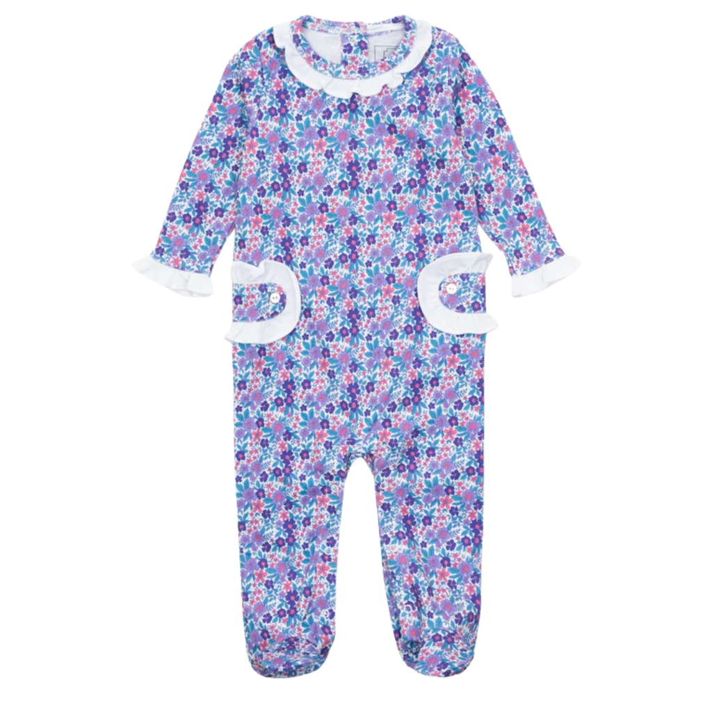 Lila + Hayes Lucy Girl's Romper-Blackberry Floral
