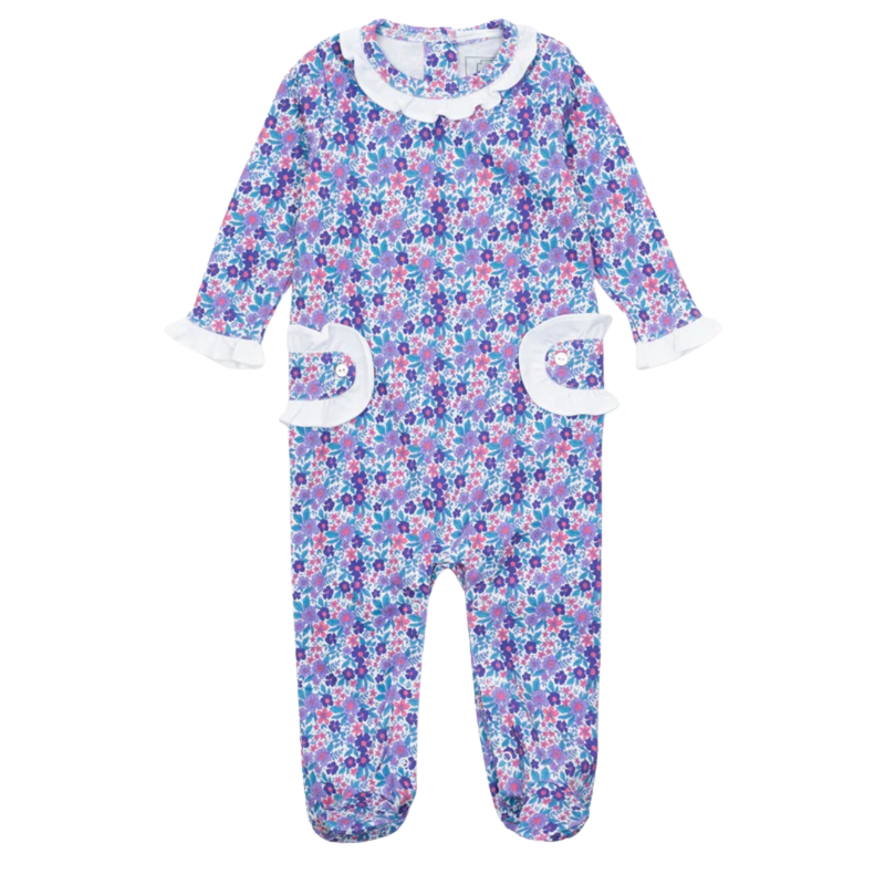 Lila + Hayes Lucy Girl's Romper-Blackberry Floral