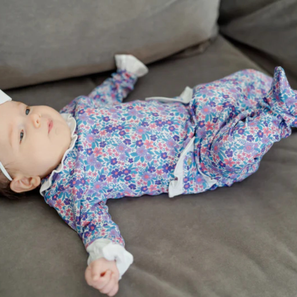 Lila + Hayes Lucy Girl's Romper-Blackberry Floral