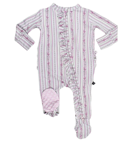 LEV BABY JOSEPHINE RUFFLED ZIPPERED FOOTIE