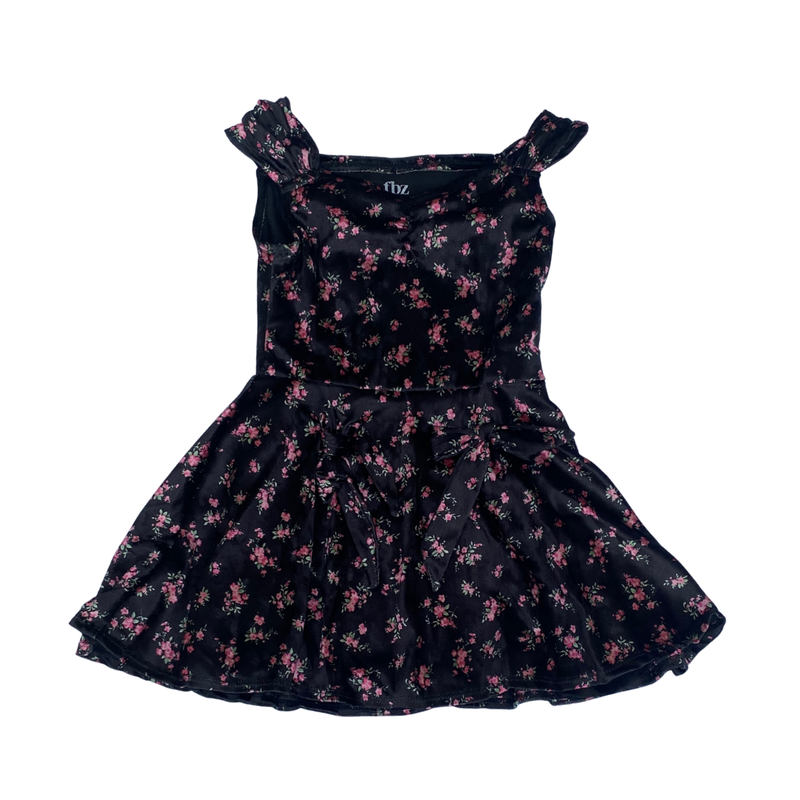 FLOWERS BY ZOE Girl's Black Dress w/Flowers