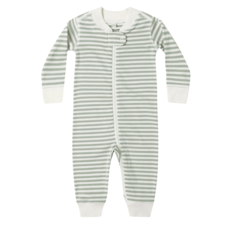 QUINCY MAE ZIP LONG SLEEVE SLEEPER || FERN STRIPE