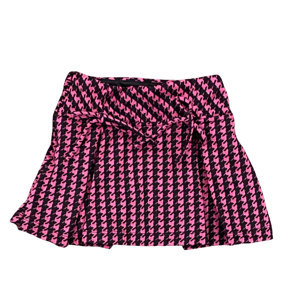 FLOWERS BY ZOE Girl's Pink Houndstooth Skort