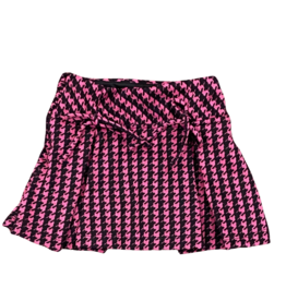 FLOWERS BY ZOE Girl's Pink Houndstooth Skort