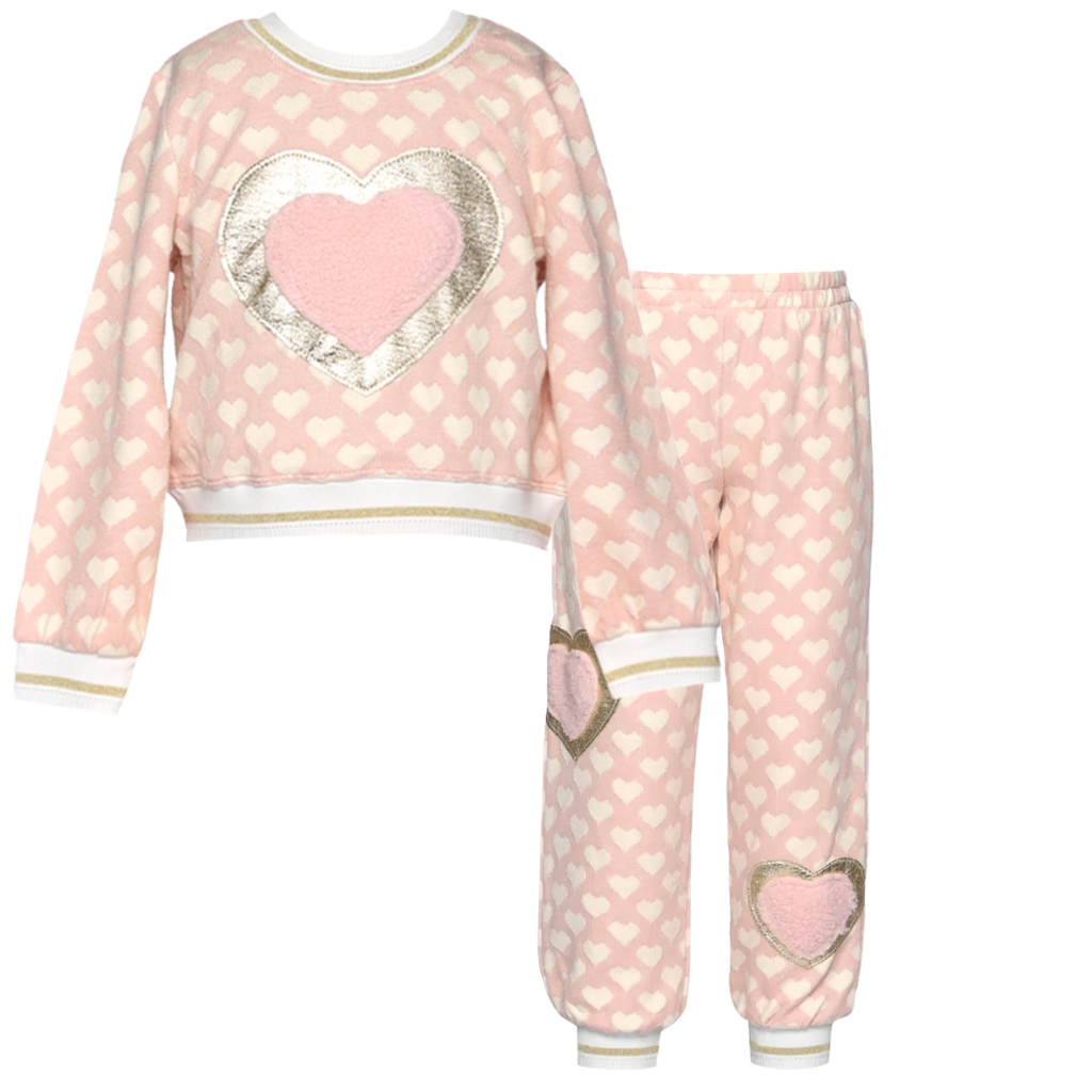 Baby Sara L/S TOP, JOGGER SET W/FAUX HEART