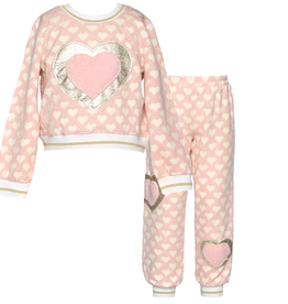 Baby Sara L/S TOP, JOGGER SET W/FAUX HEART