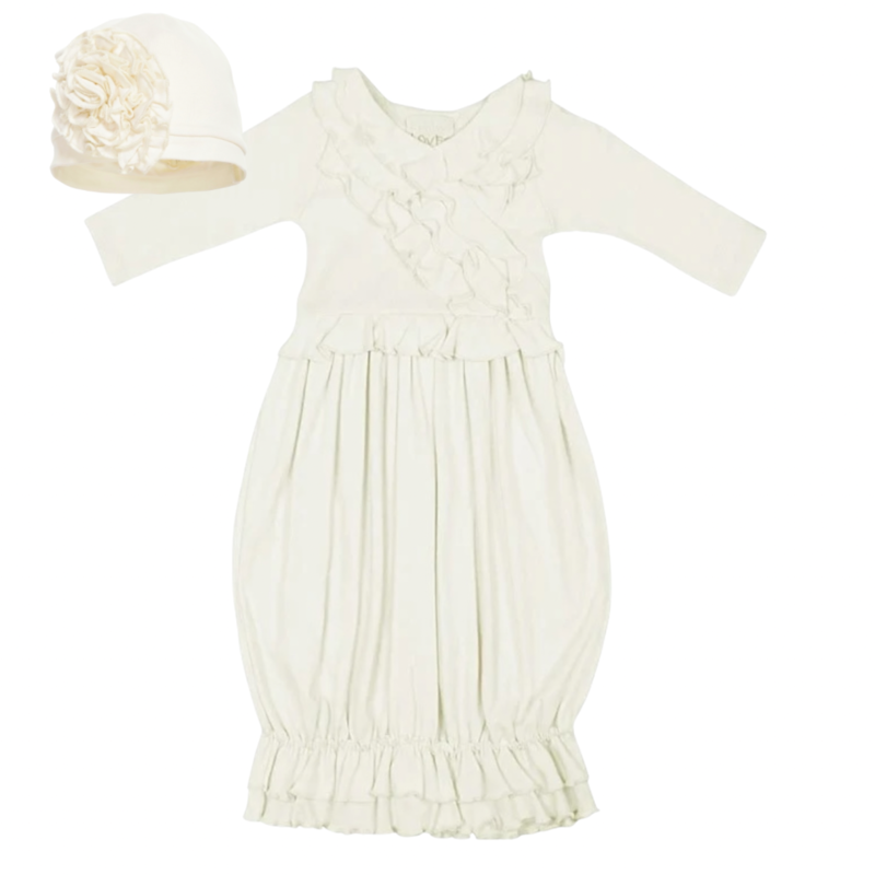 LEMON LOVES LAYETTE JENNA GOWN W/BIJOU HAT
