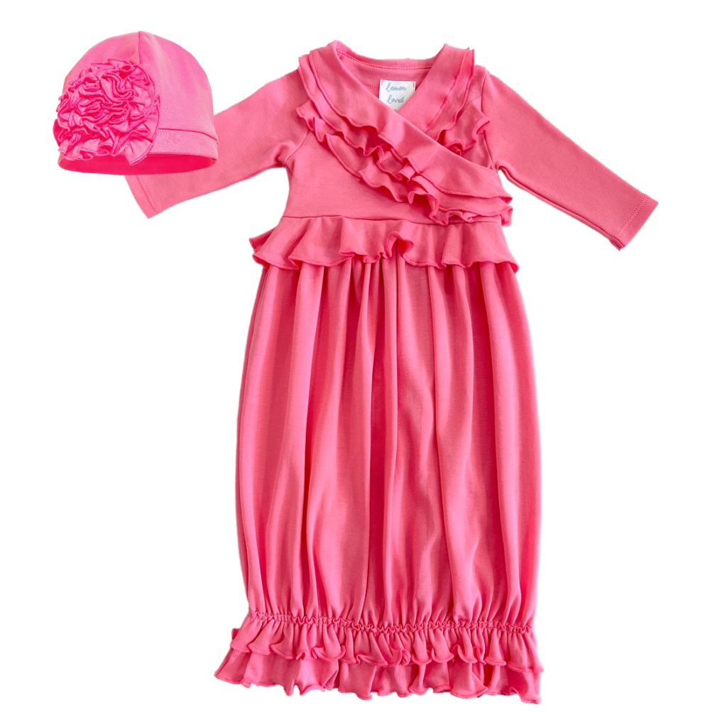 LEMON LOVES LAYETTE JENNA GOWN W/BIJOU HAT