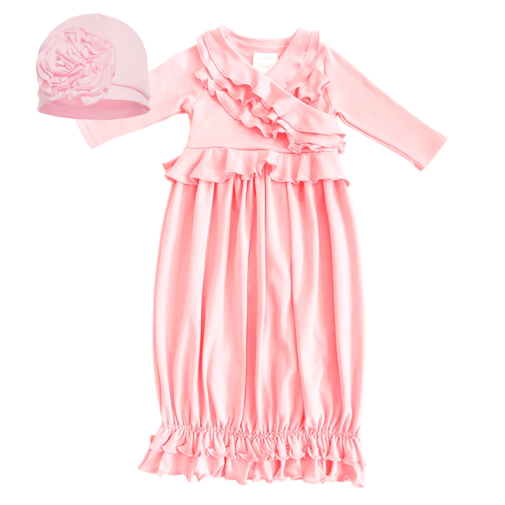 LEMON LOVES LAYETTE JENNA GOWN W/BIJOU HAT