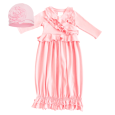 LEMON LOVES LAYETTE JENNA GOWN W/BIJOU HAT