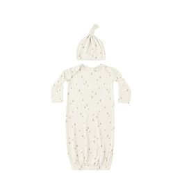 QUINCY MAE BAMBOO BABY GOWN + HAT SET || TREES