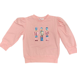 LULU BEBE GIRL'S PINK PUFF LS SEQUIN NUTCRACKER