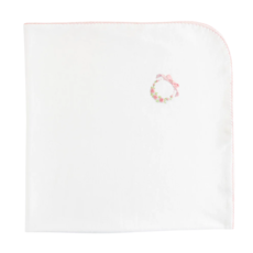 BABY CLUB CHIC bows & roses receiv.blanket w/crochet trim