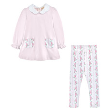 BABY CLUB CHIC soft roses scalloped leggings set